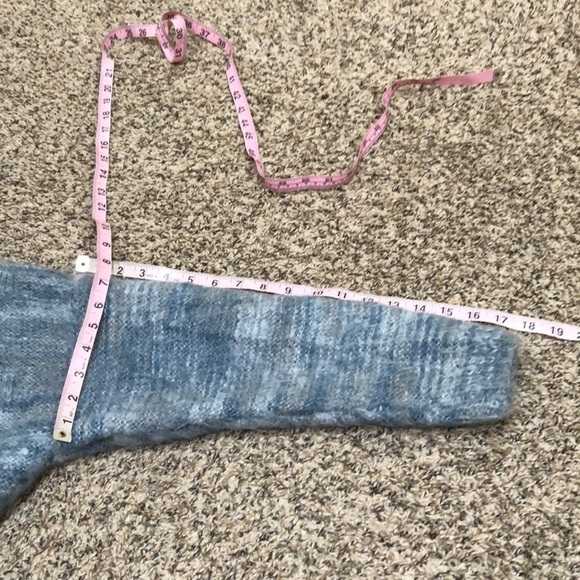 Vintage Collared Sweater Size Small Fuzzy Blue Space Dye - Picture 8 of 8